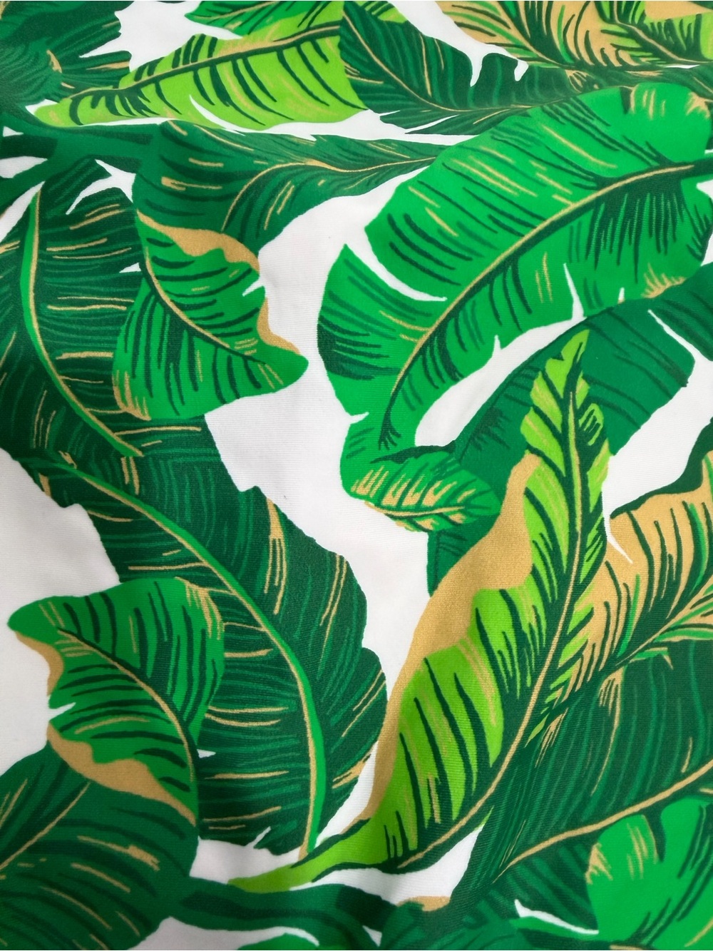 NWOT Love & Sports Tropical Green Banana Leaf‎ Swim One-Piece - L (12-14) - Picture 5 of 8